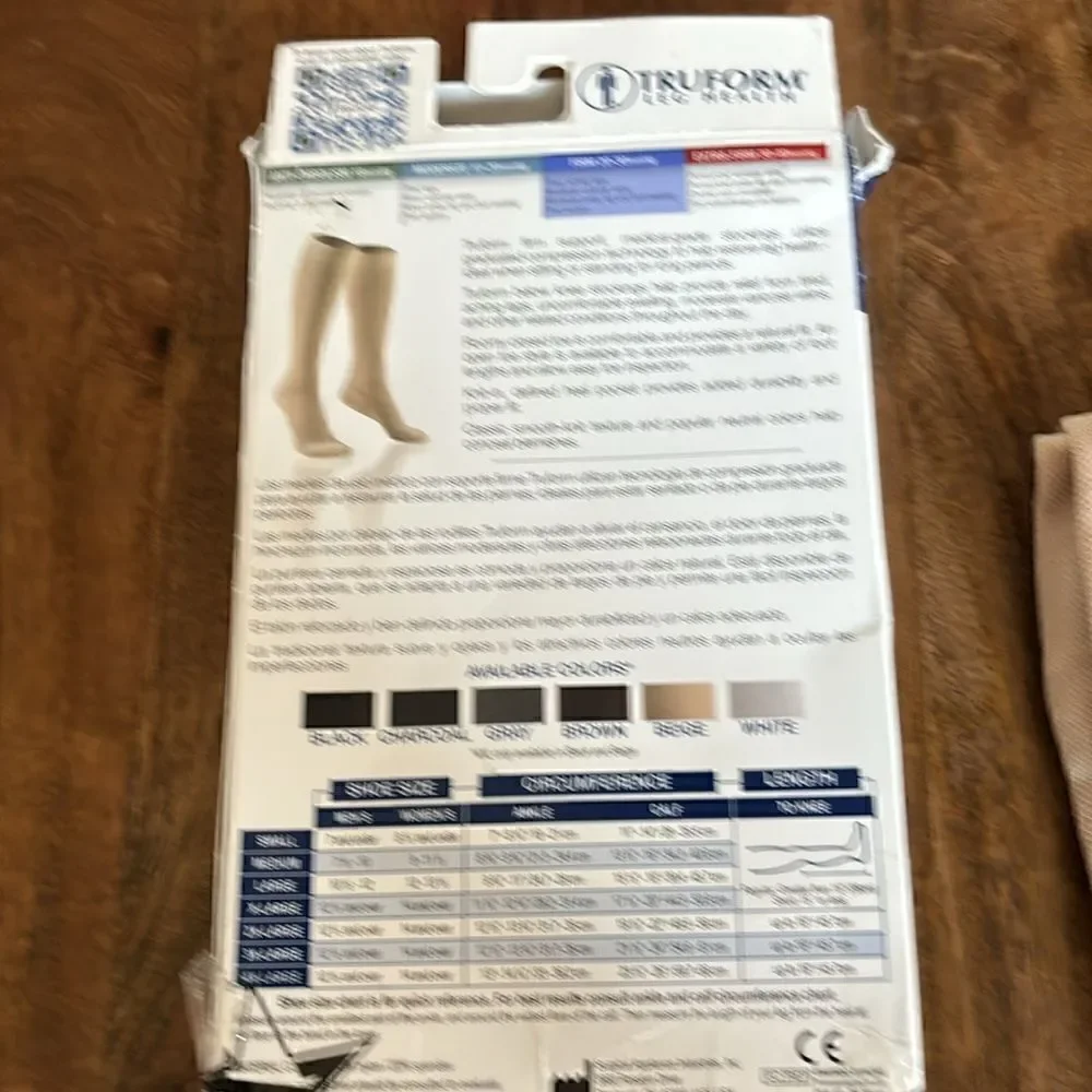 TRUFORM Classic Medical Closed Toe Knee High Support Stockings Medium Beige
